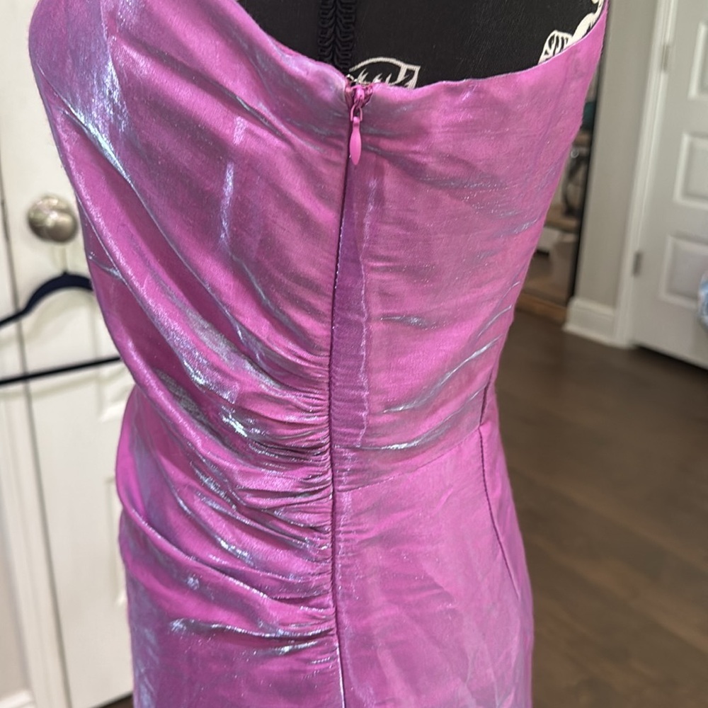 TCEC Pink One Shoulder Ruffle Cocktail Dress Small NWOT - Picture 4 of 6